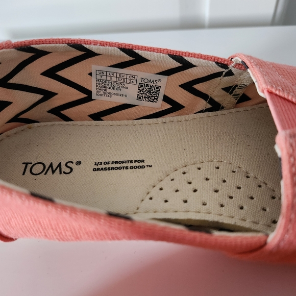NWT Toms pink alpargata shoes Size 7 - Picture 6 of 8